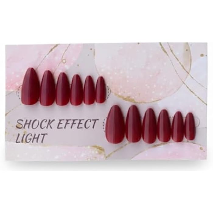 PRESS ON NAILS mirror effect -12 pcs / 10 SIZE Medium Long -False Nails, Perfect For Parties, Comes With 1 SHEET DOUBLE FACE - N03 - Image 1